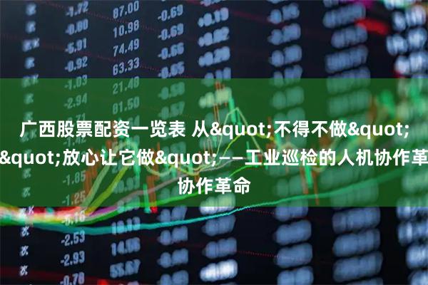 广西股票配资一览表 从"不得不做"到"放心让它做"——工业巡检的人机协作革命